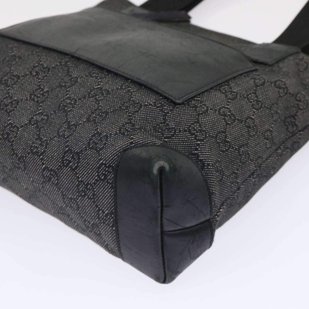 GUCCI GG Canvas Shoulder Bag Leather Black 28893  ac2029