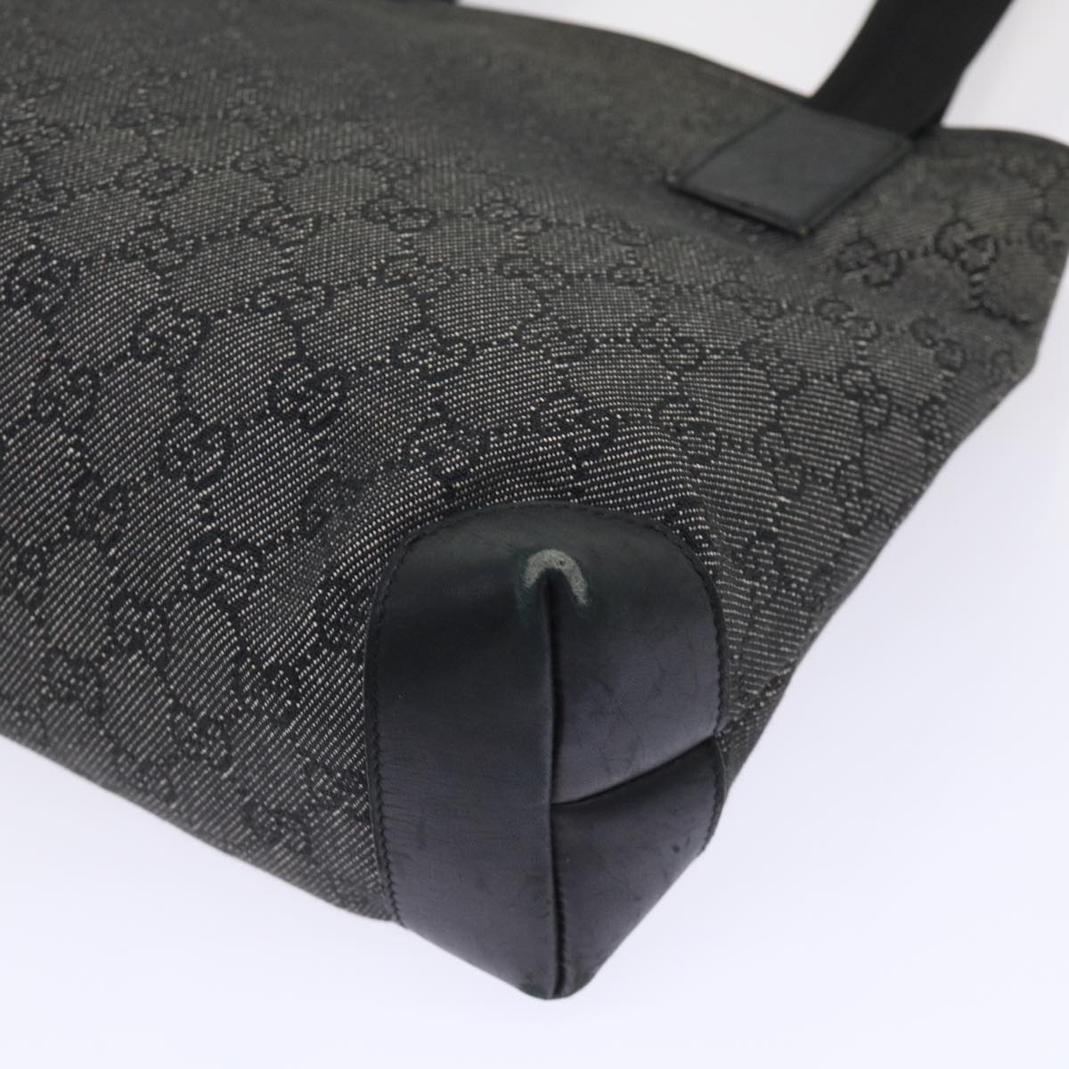 GUCCI GG Canvas Shoulder Bag Leather Black 28893  ac2029