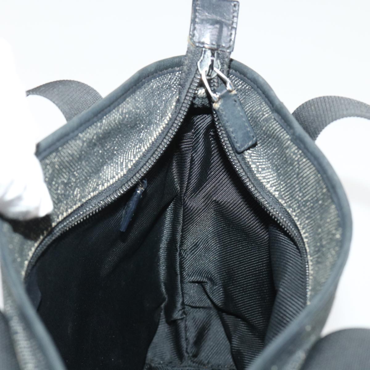GUCCI GG Canvas Shoulder Bag Leather Black 28893  ac2029