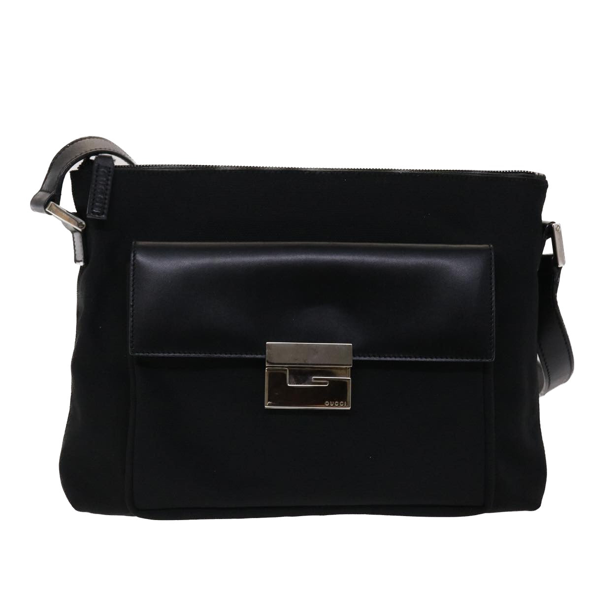 GUCCI Shoulder Bag Nylon Leather Black 00228650504  ac2038