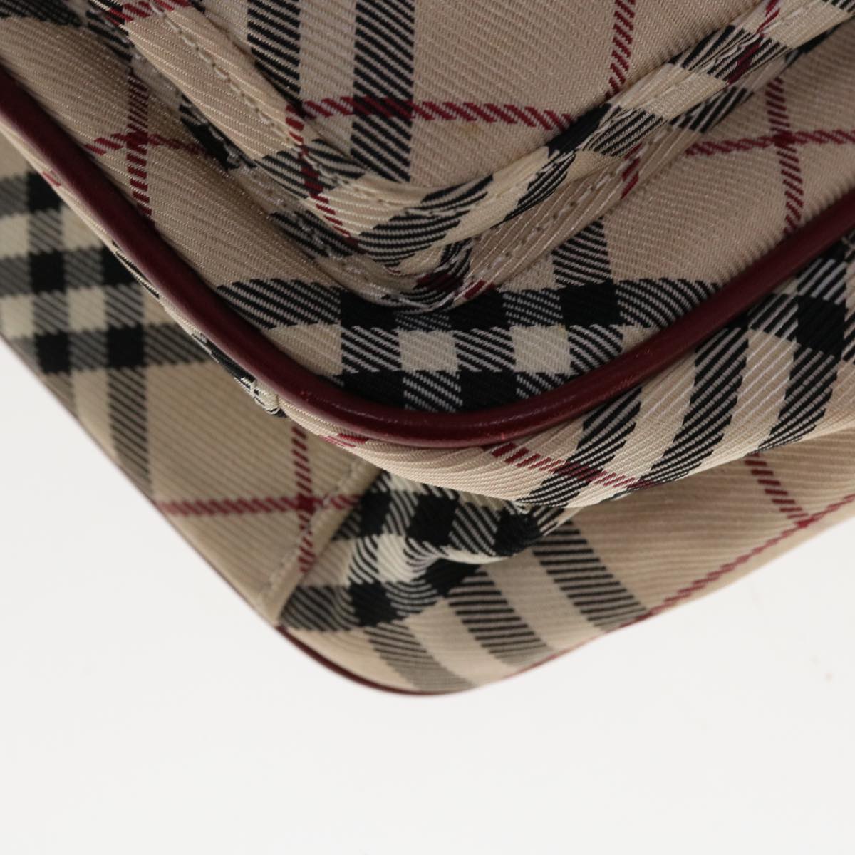 Burberry Nova Check Blue Label Shoulder Bag Nylon Beige Auth ac2670