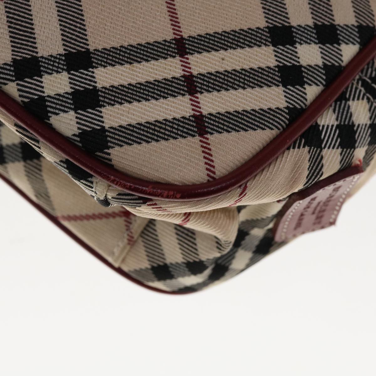 Burberry Nova Check Blue Label Shoulder Bag Nylon Beige Auth ac2670
