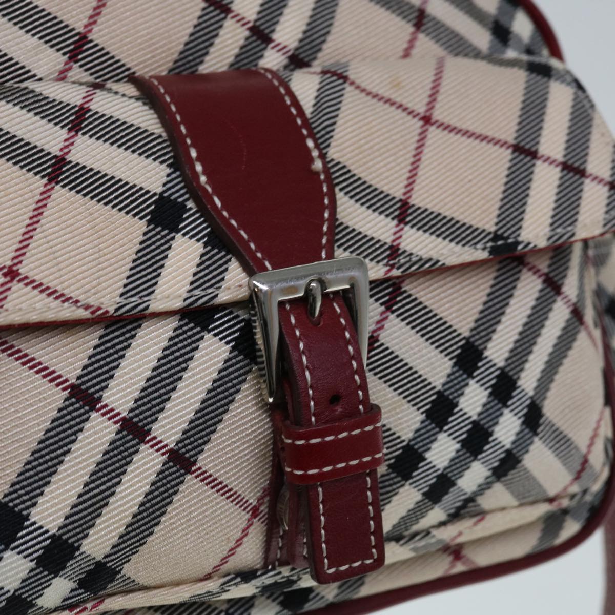 Burberry Nova Check Blue Label Shoulder Bag Nylon Beige Auth ac2670