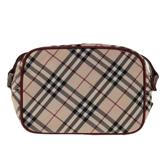 Burberry Nova Check Blue Label Shoulder Bag Nylon Beige Auth ac2670