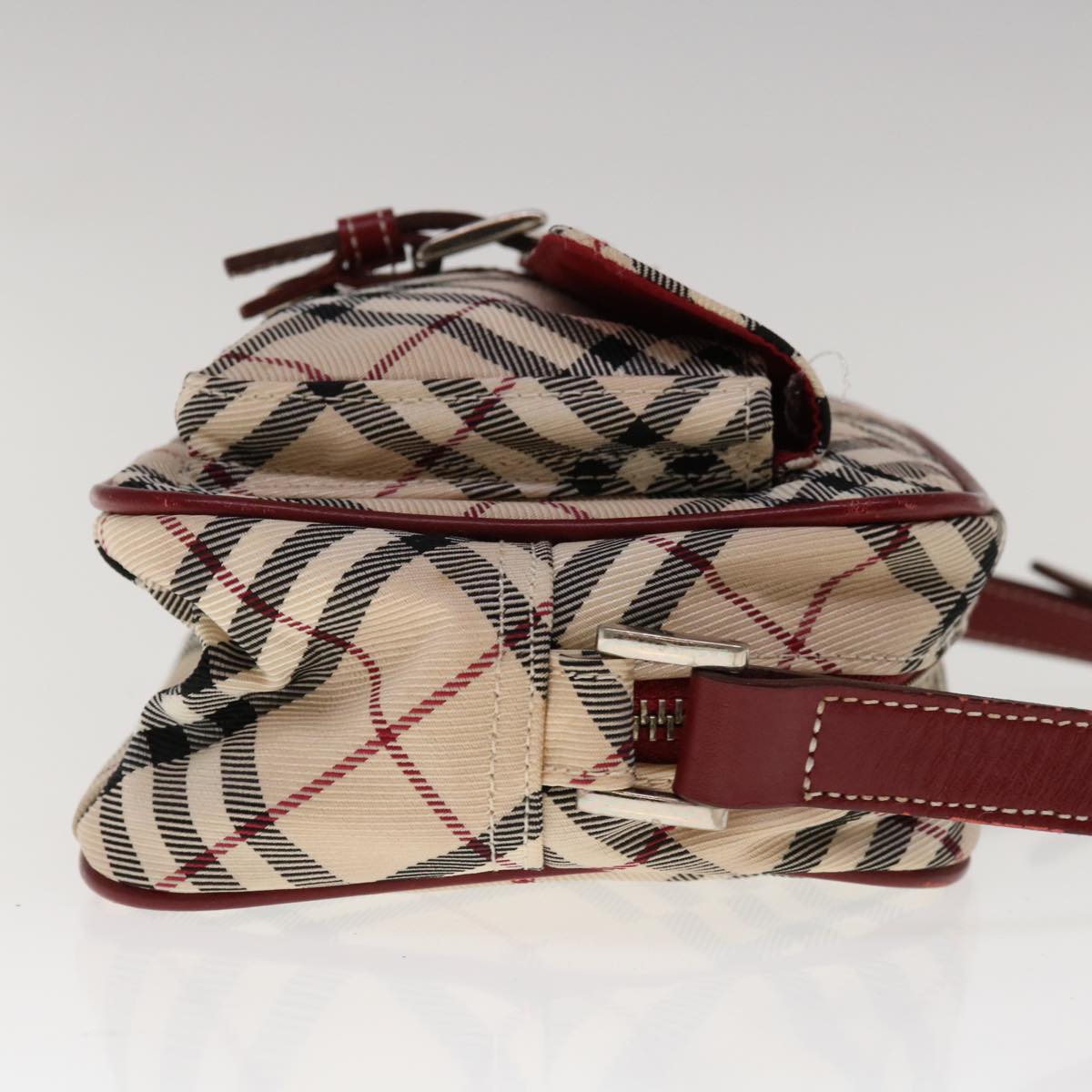 Burberry Nova Check Blue Label Shoulder Bag Nylon Beige Auth ac2670