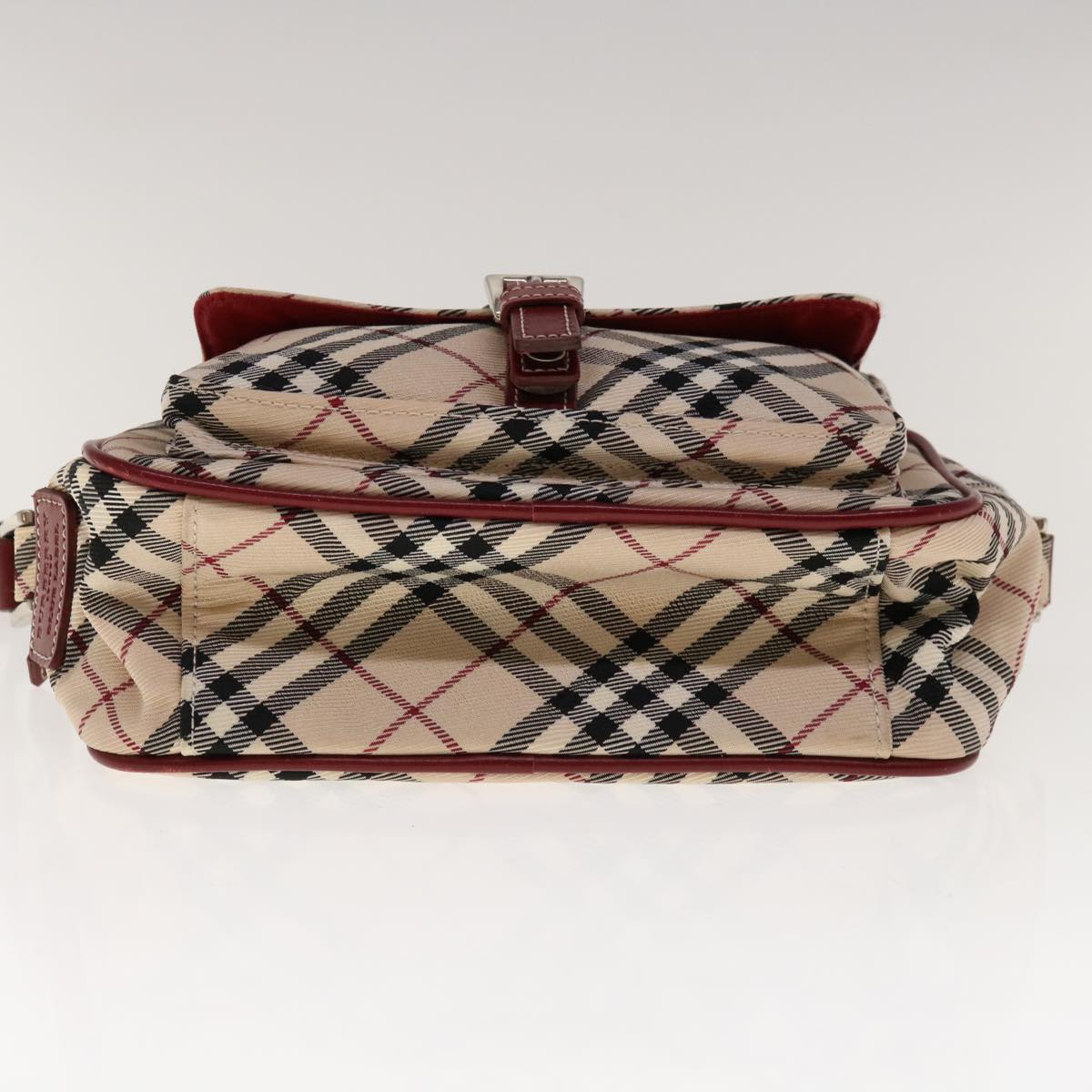 Burberry Nova Check Blue Label Shoulder Bag Nylon Beige Auth ac2670