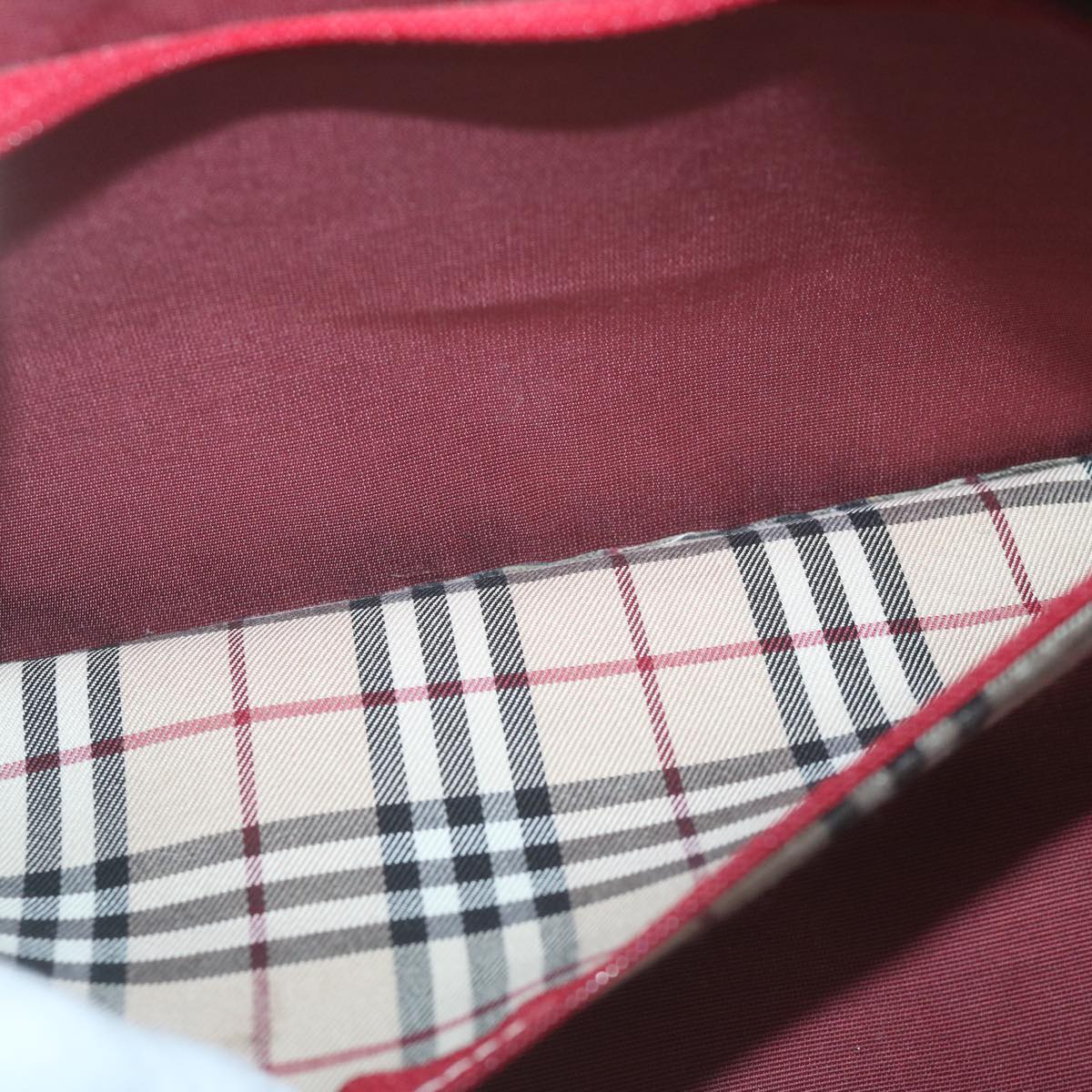 Burberry Shoulder Bag Leather Red Auth ac2696