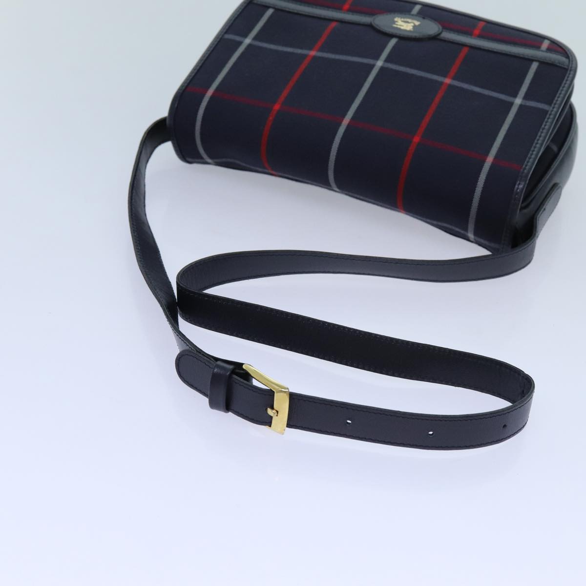 BurberrySs Nova Check Shoulder Bag Canvas Navy Auth ac2919