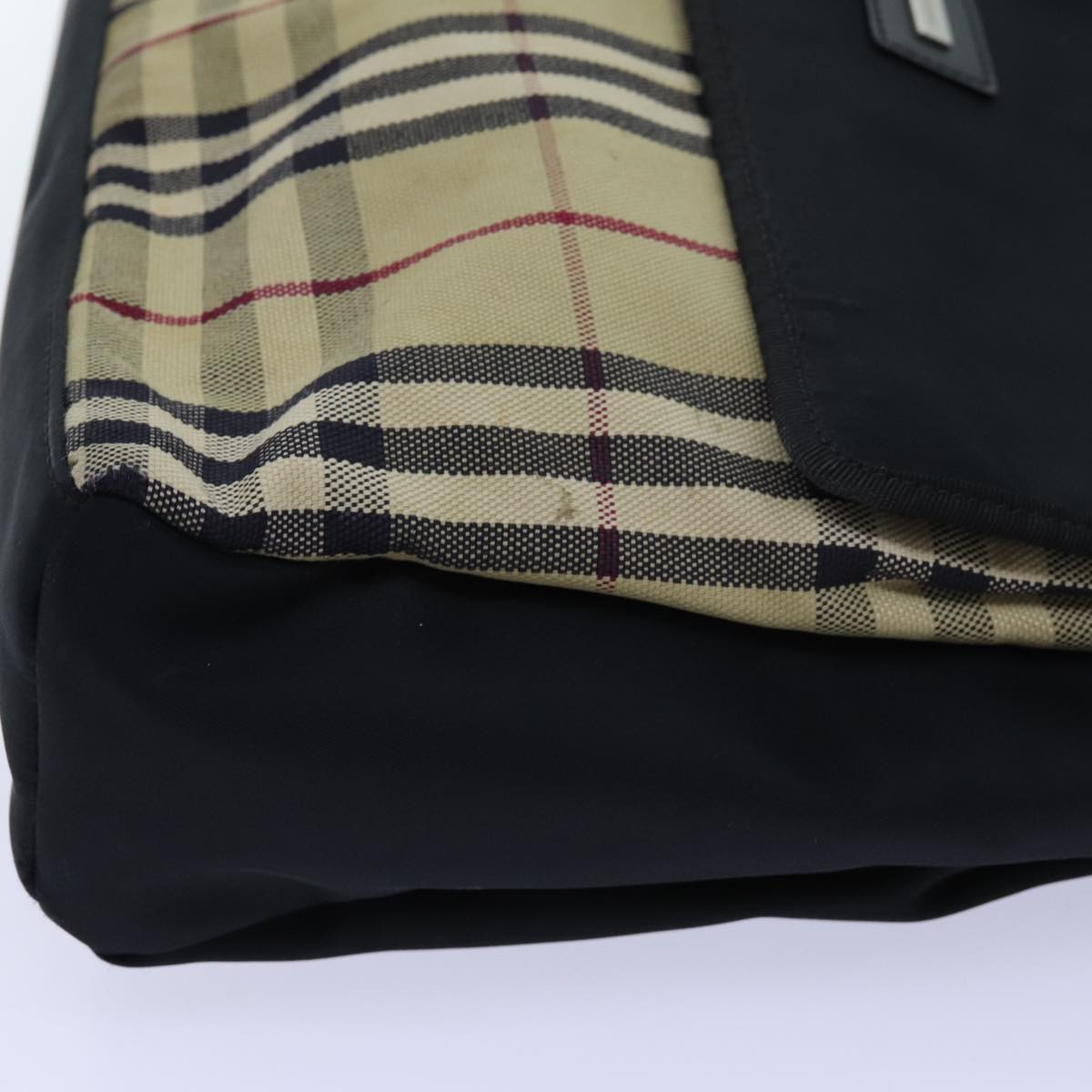 Burberry Nova Check Shoulder Bag Canvas Beige Auth ac2923