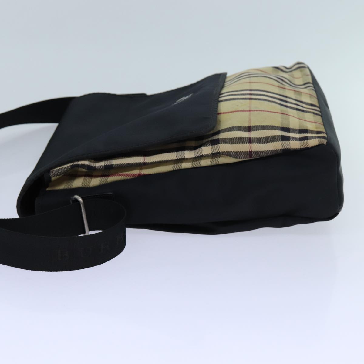 Burberry Nova Check Shoulder Bag Canvas Beige Auth ac2923