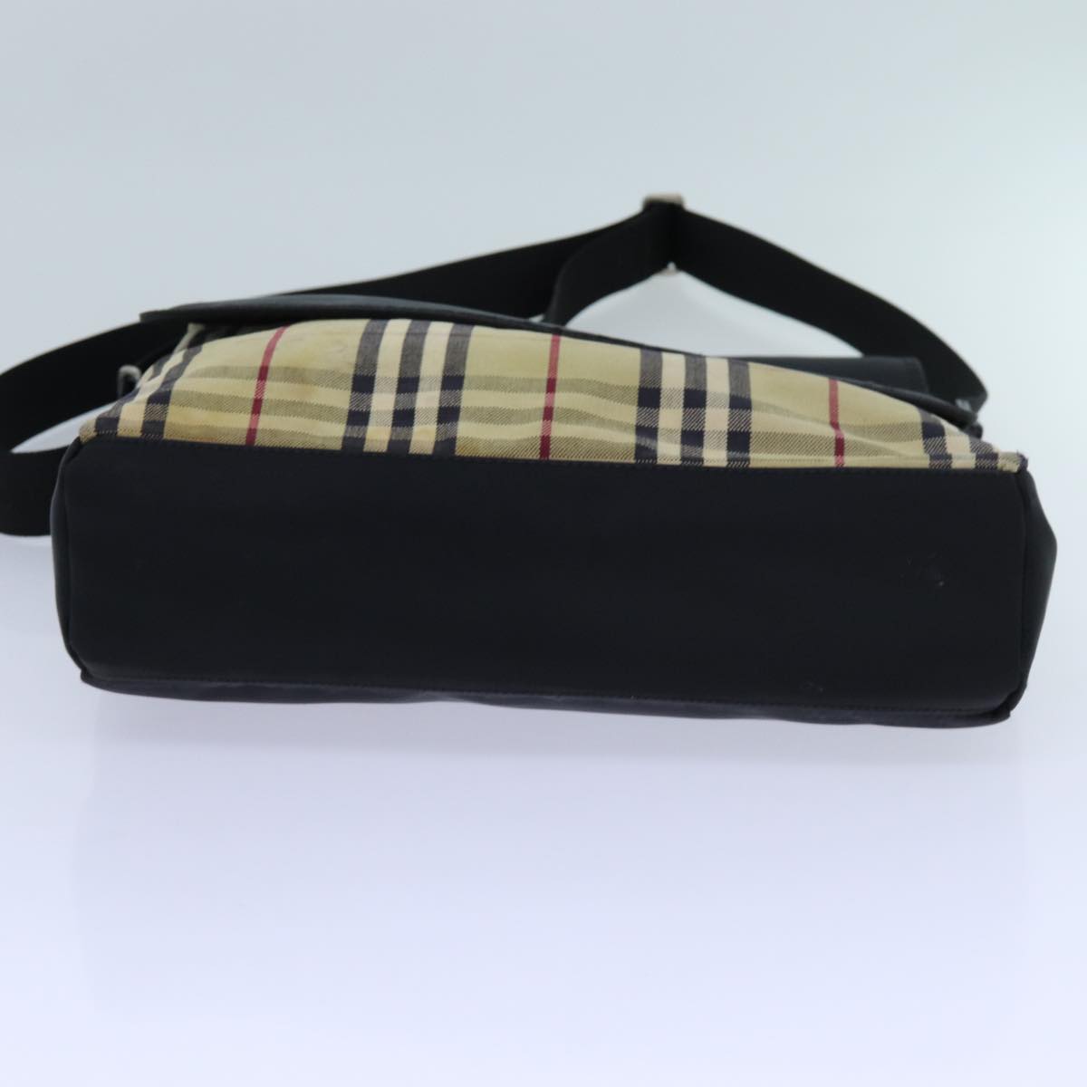 Burberry Nova Check Shoulder Bag Canvas Beige Auth ac2923