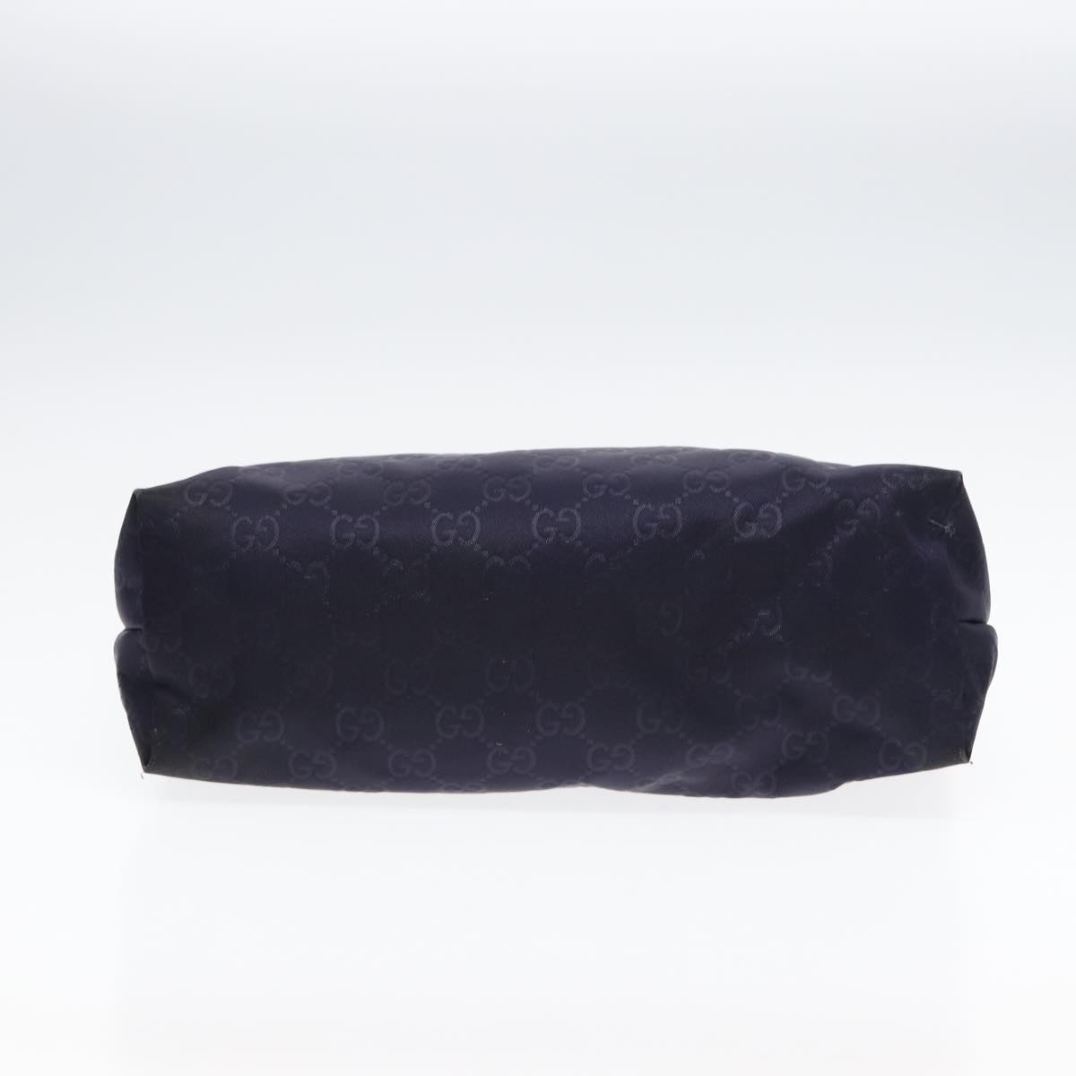 GUCCI GG Canvas Shoulder Bag Navy Silver 314529 Auth ac3201
