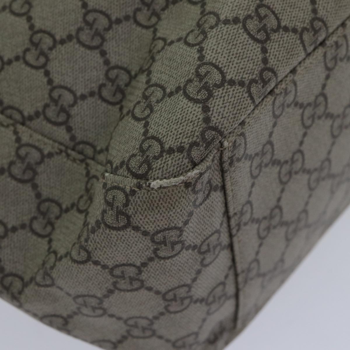 GUCCI GG Canvas Tote Bag Coated Canvas Beige Auth ac3262