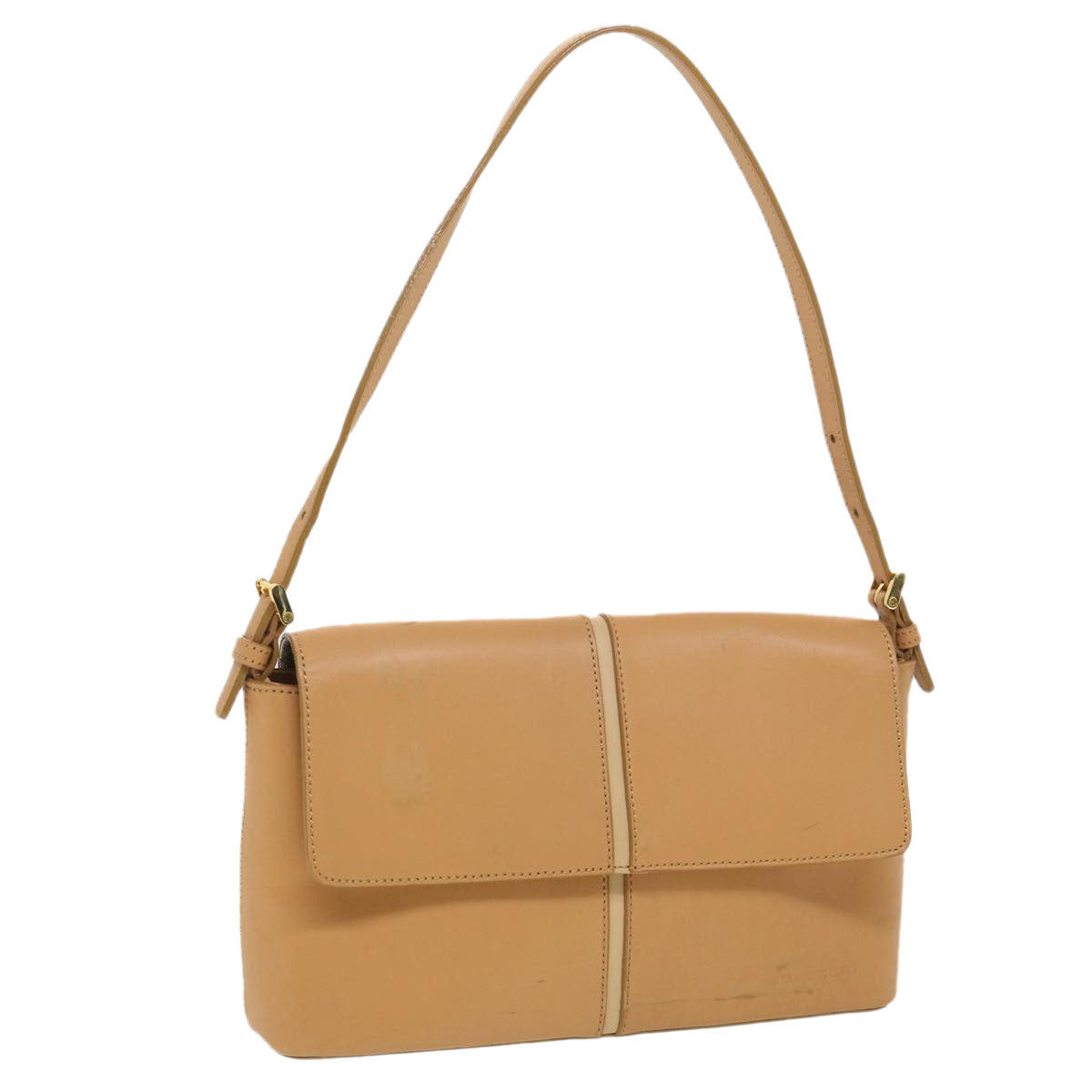 Burberry Shoulder Bag Leather Orange Auth am3721