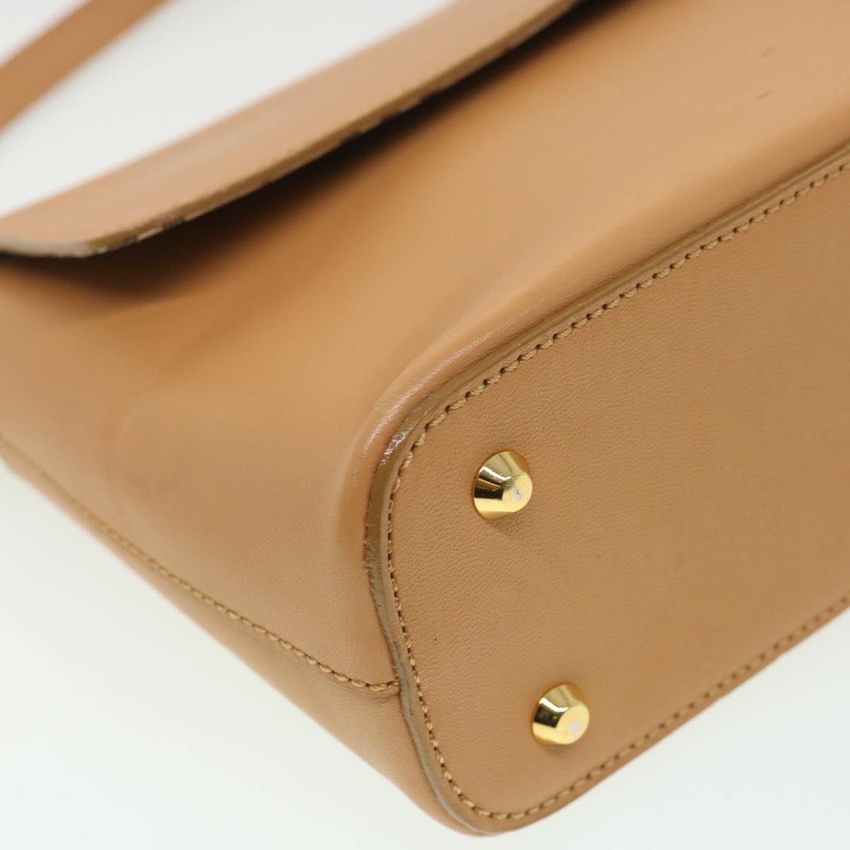 Burberry Shoulder Bag Leather Orange Auth am3721