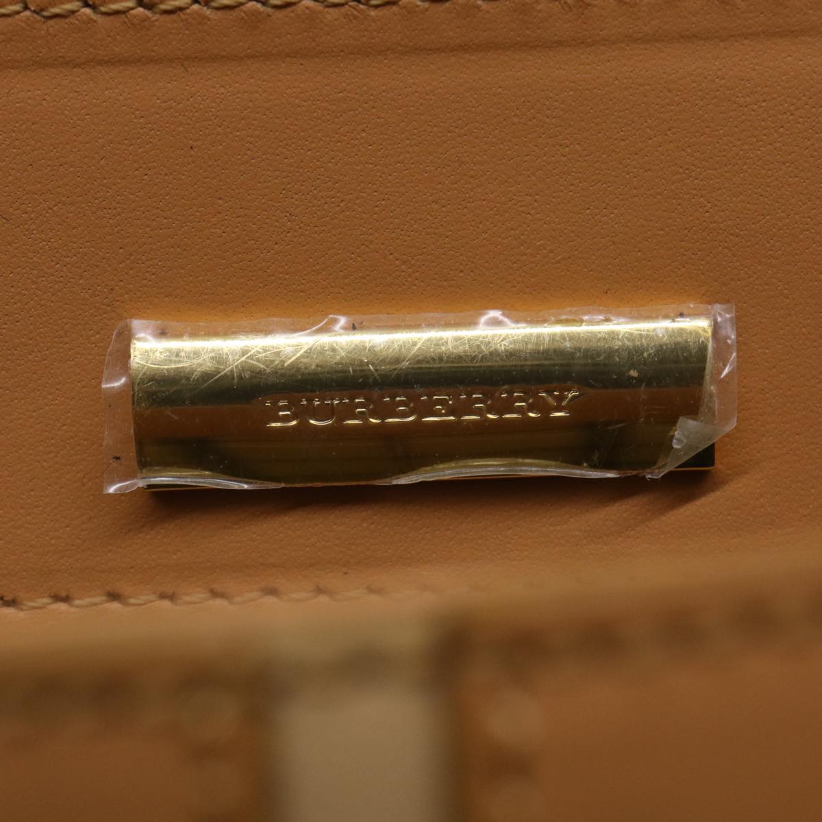 Burberry Shoulder Bag Leather Orange Auth am3721
