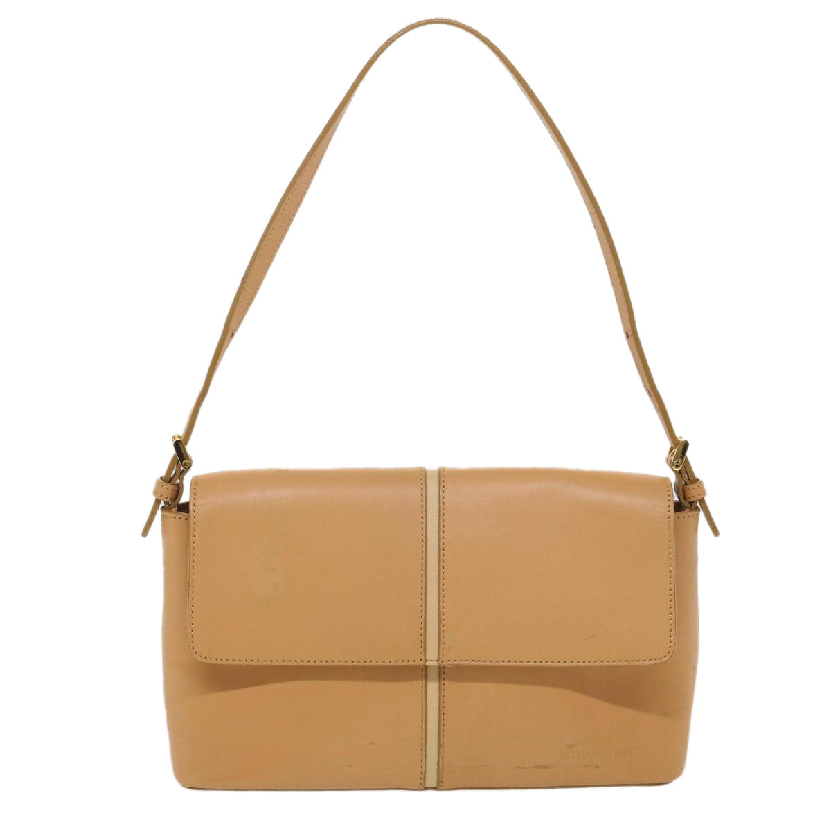 Burberry Shoulder Bag Leather Orange Auth am3721