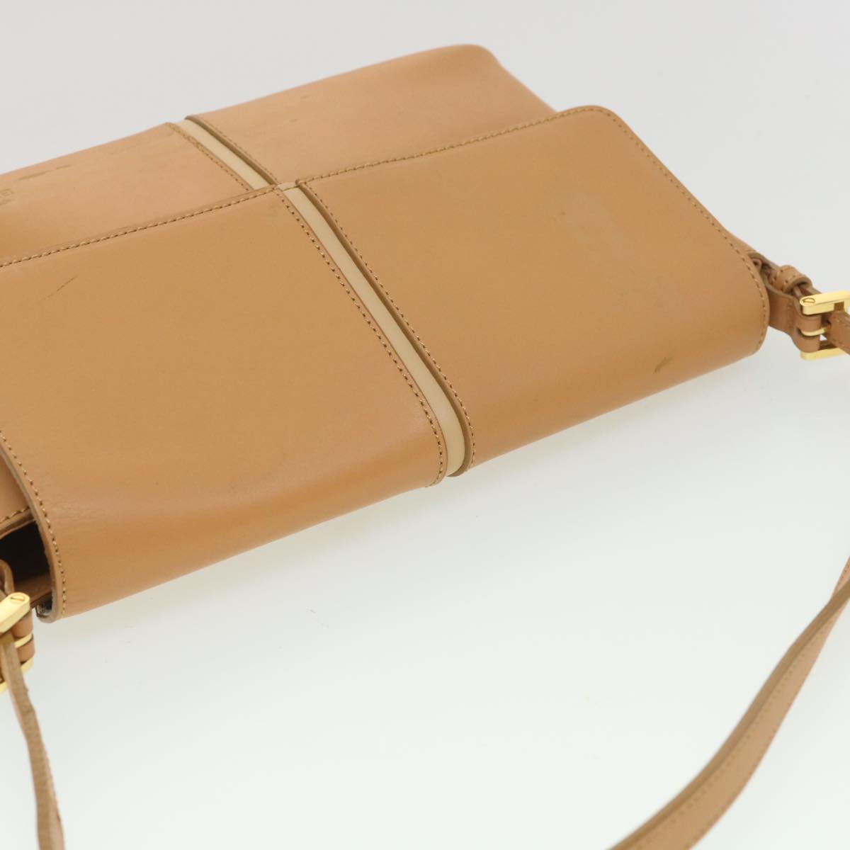 Burberry Shoulder Bag Leather Orange Auth am3721