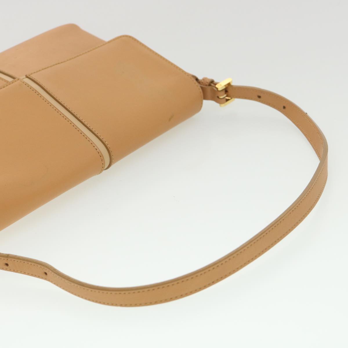 Burberry Shoulder Bag Leather Orange Auth am3721