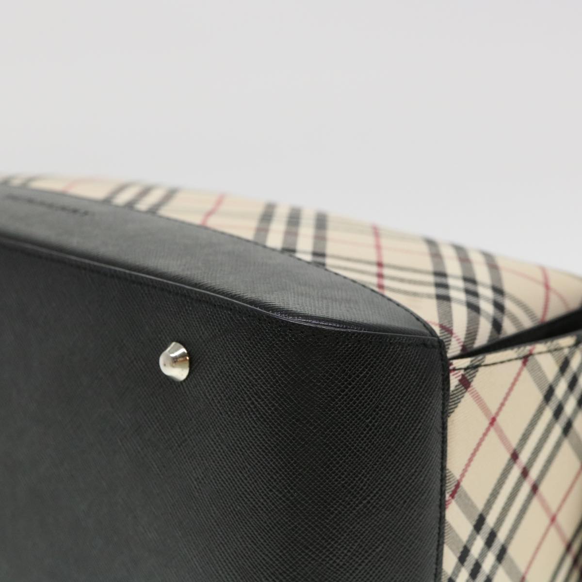 Burberry Nova Check Shoulder Bag Nylon Beige Auth am4137