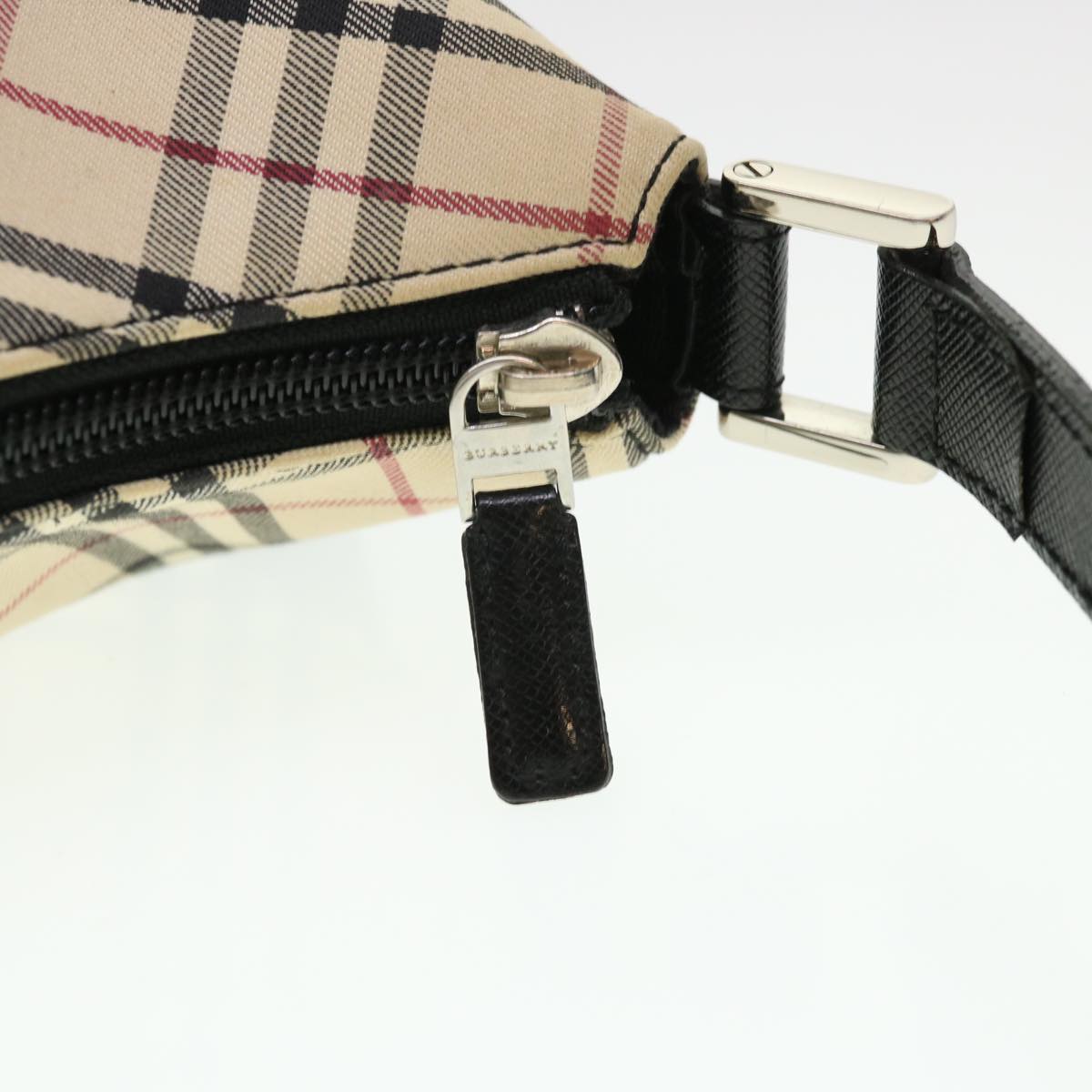Burberry Nova Check Shoulder Bag Nylon Beige Auth am4137