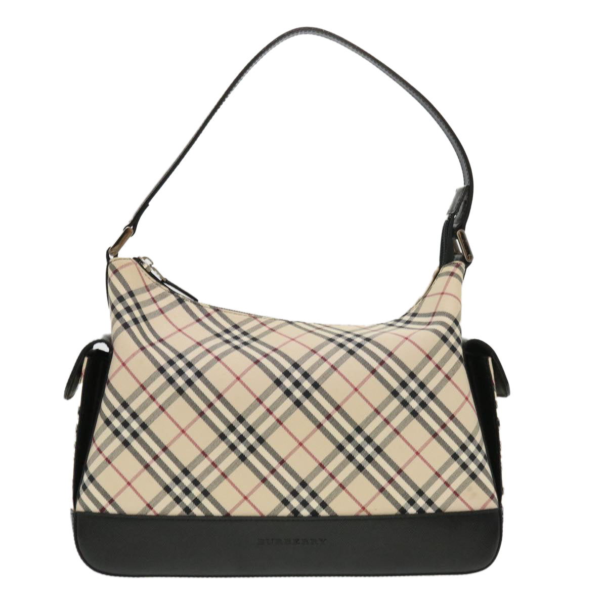 Burberry Nova Check Shoulder Bag Nylon Beige Auth am4137