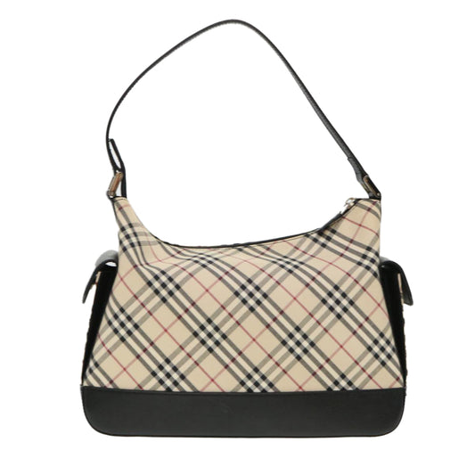 Burberry Nova Check Shoulder Bag Nylon Beige Auth am4137