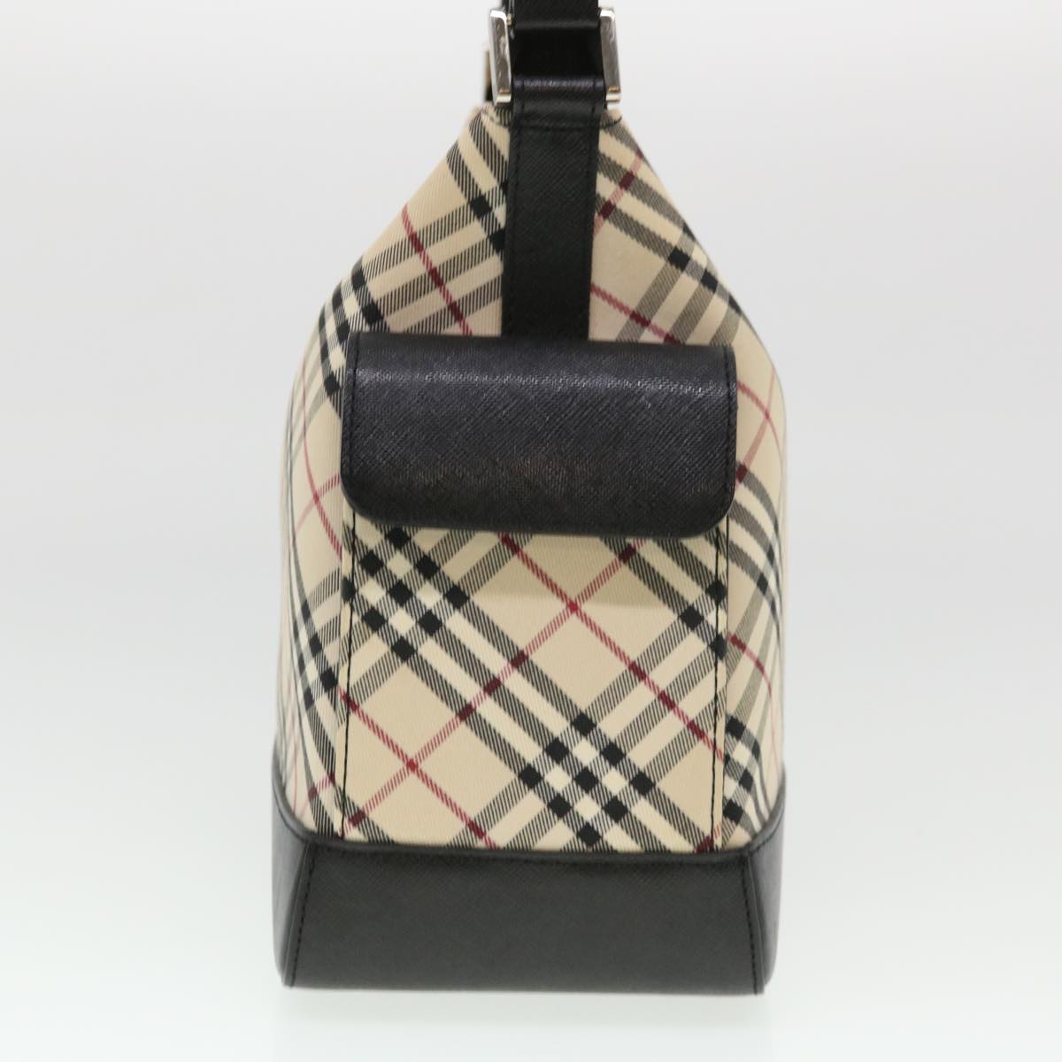 Burberry Nova Check Shoulder Bag Nylon Beige Auth am4137