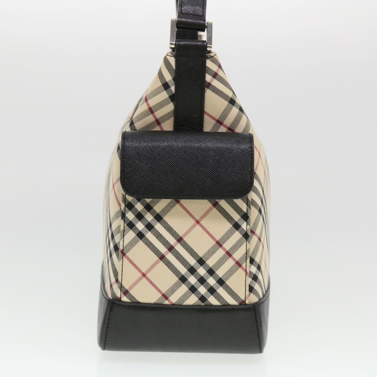Burberry Nova Check Shoulder Bag Nylon Beige Auth am4137