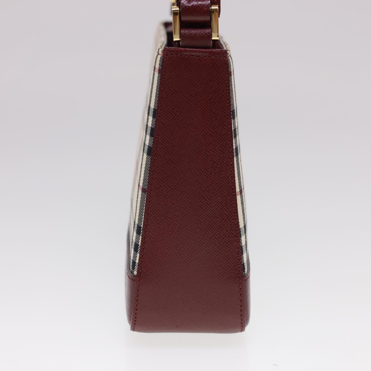 Burberry Nova Check Shoulder Bag Nylon Beige Auth am4151