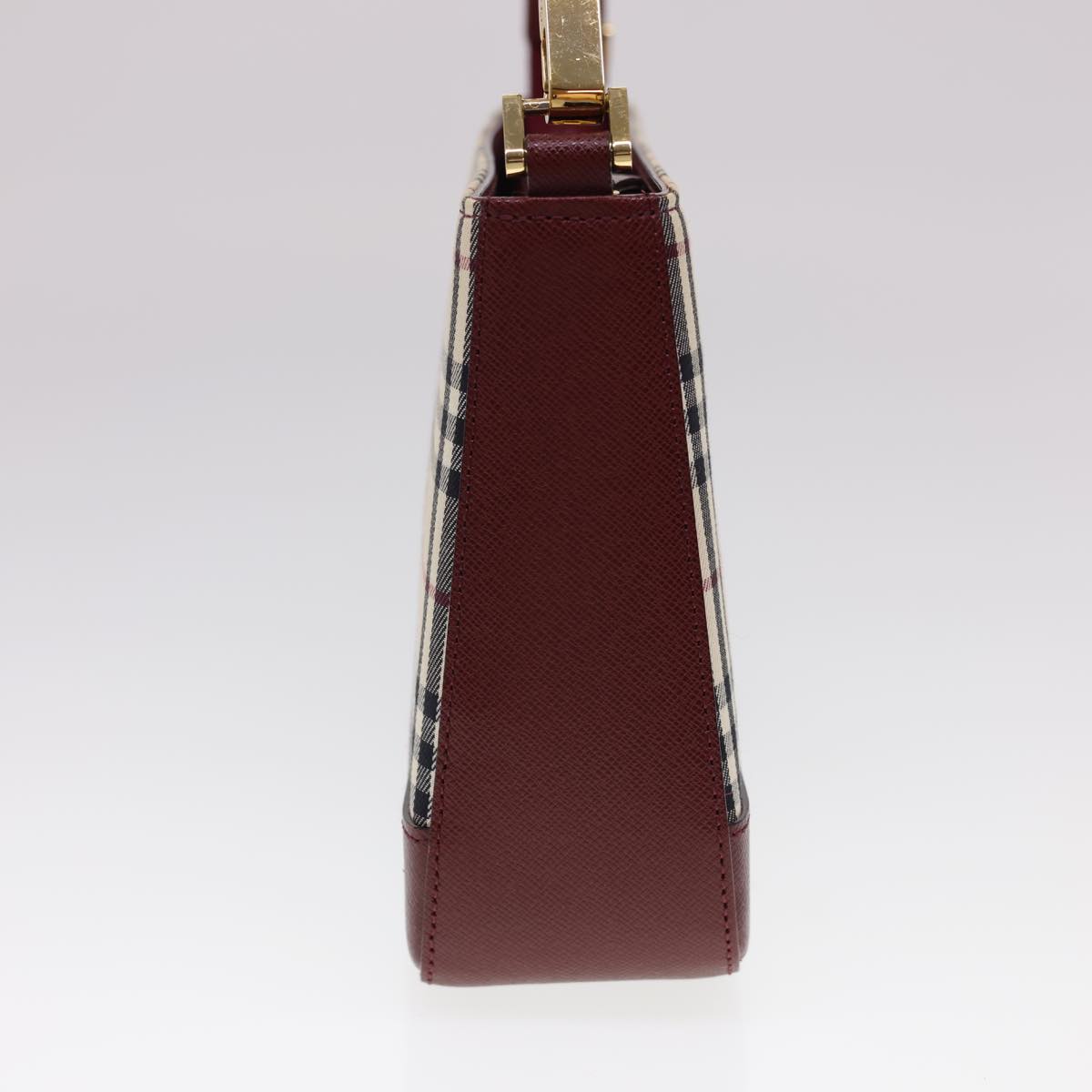 Burberry Nova Check Shoulder Bag Nylon Beige Auth am4151