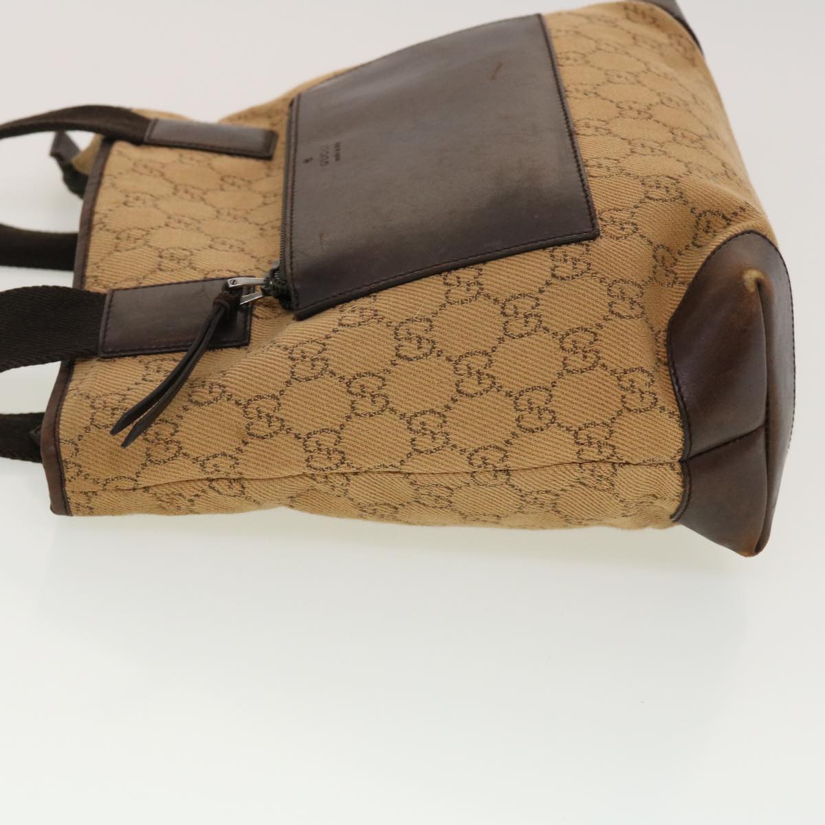GUCCI GG Canvas Tote Bag Leather Beige 28893  am4545