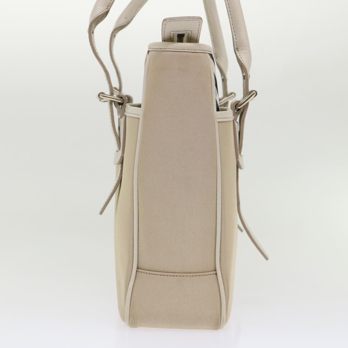 Burberry Nova Check Shoulder Bag Nylon Leather Beige Auth am4592
