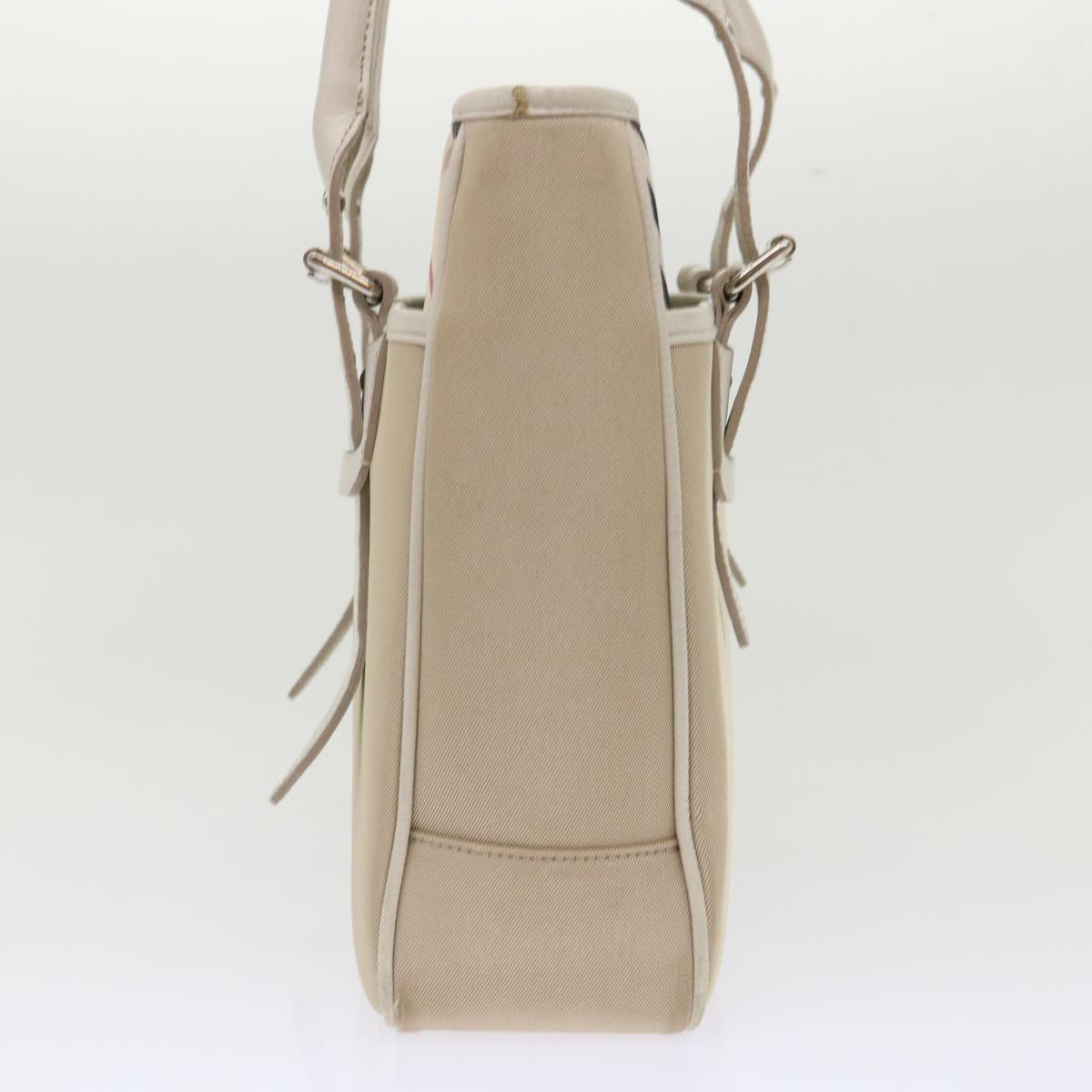 Burberry Nova Check Shoulder Bag Nylon Leather Beige Auth am4592