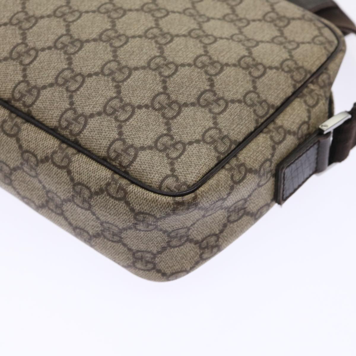 GUCCI GG Canvas Shoulder Bag PVC Leather Beige 114291  am4698
