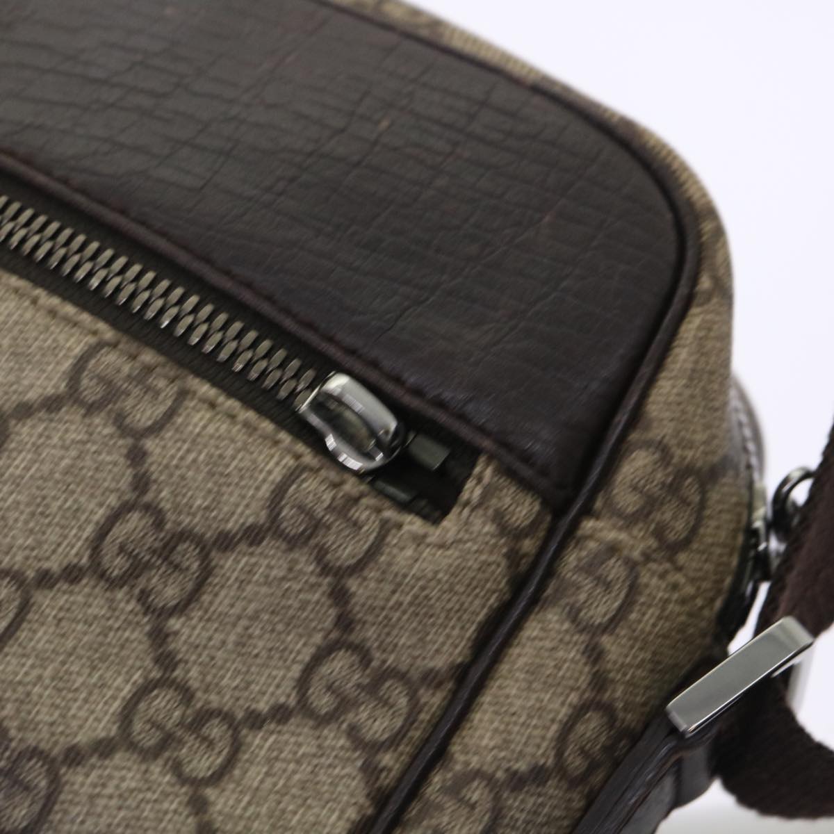 GUCCI GG Canvas Shoulder Bag PVC Leather Beige 114291  am4698