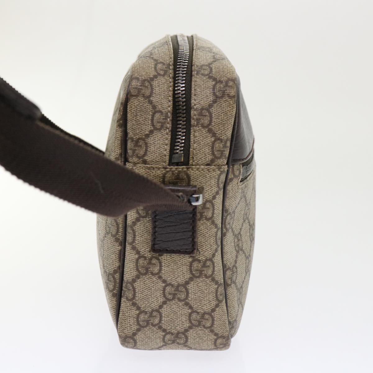 GUCCI GG Canvas Shoulder Bag PVC Leather Beige 114291  am4698