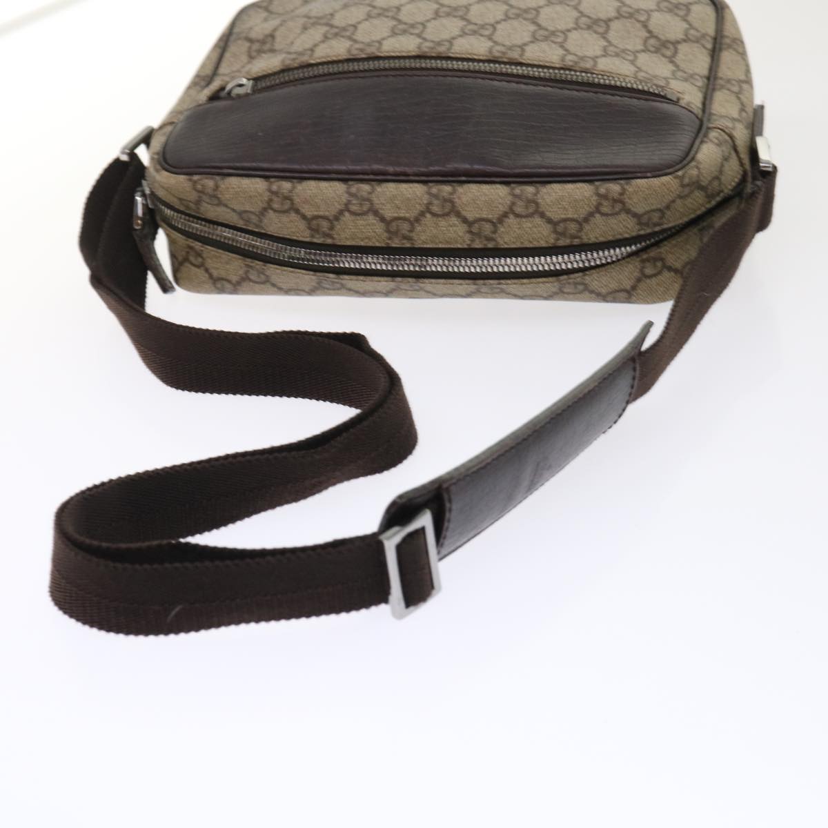 GUCCI GG Canvas Shoulder Bag PVC Leather Beige 114291  am4698