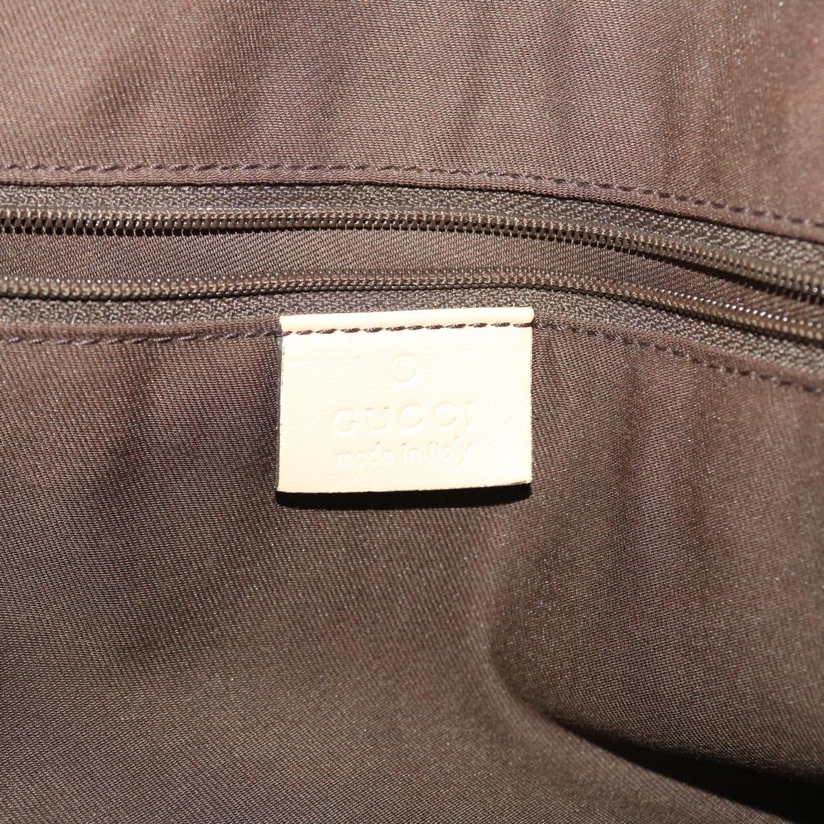 GUCCI GG Canvas Tote Bag Leather Beige 163805  am4729