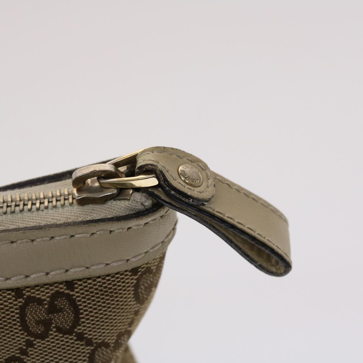 GUCCI GG Canvas Tote Bag Leather Beige 257069  am4730