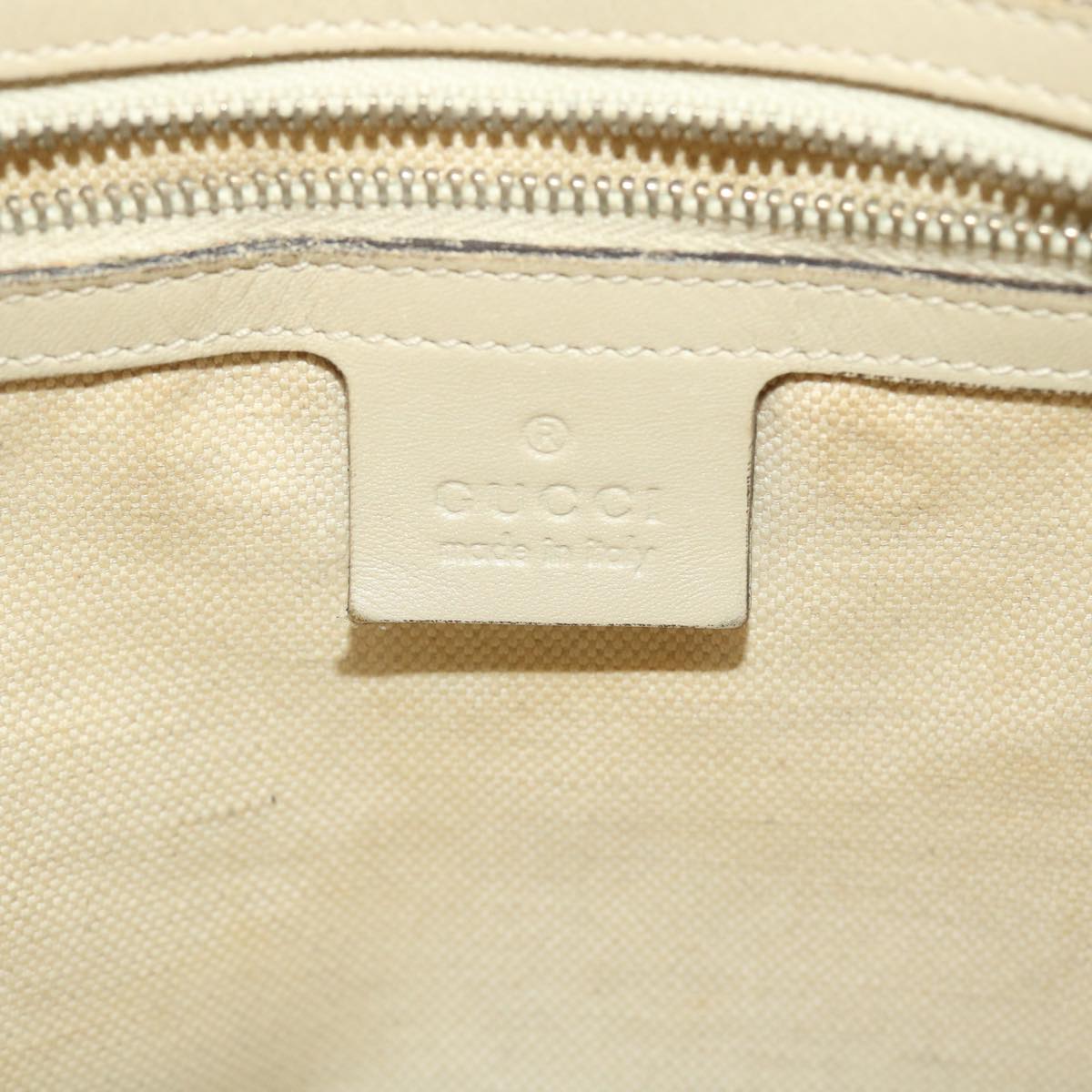 GUCCI GG Canvas Tote Bag Leather Beige 257069  am4730