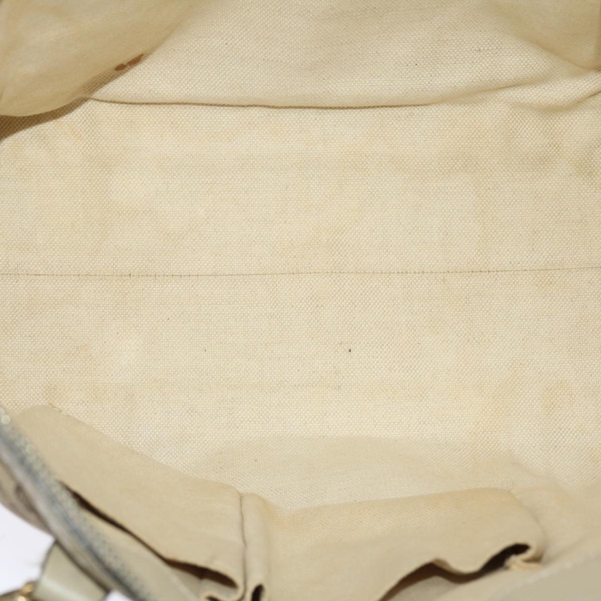 GUCCI GG Canvas Tote Bag Leather Beige 257069  am4730