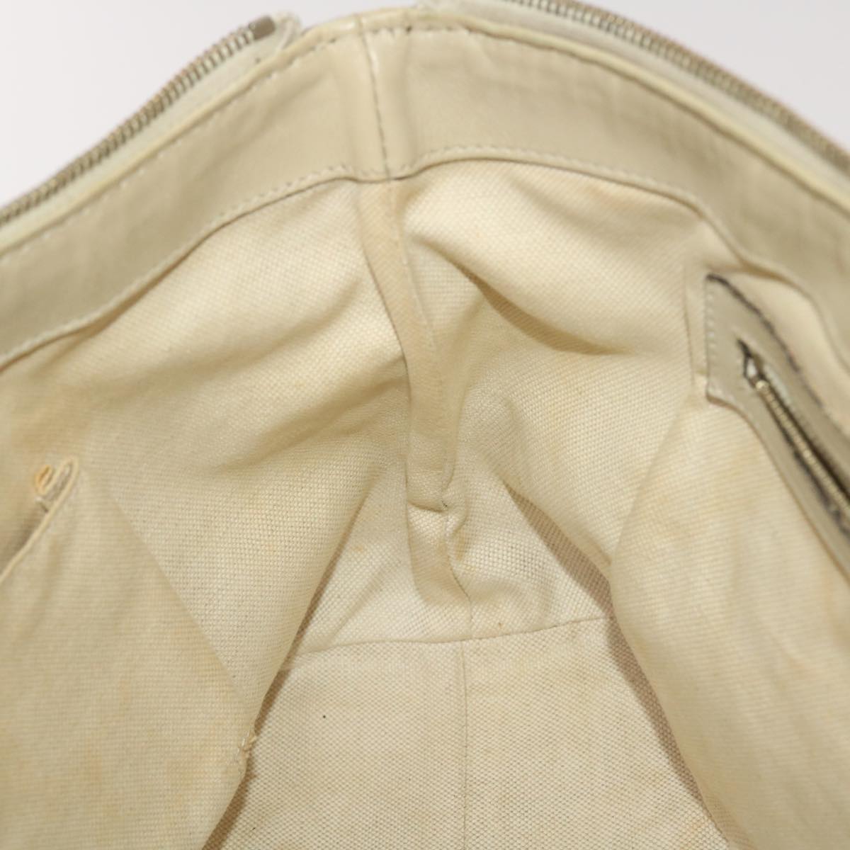 GUCCI GG Canvas Tote Bag Leather Beige 257069  am4730