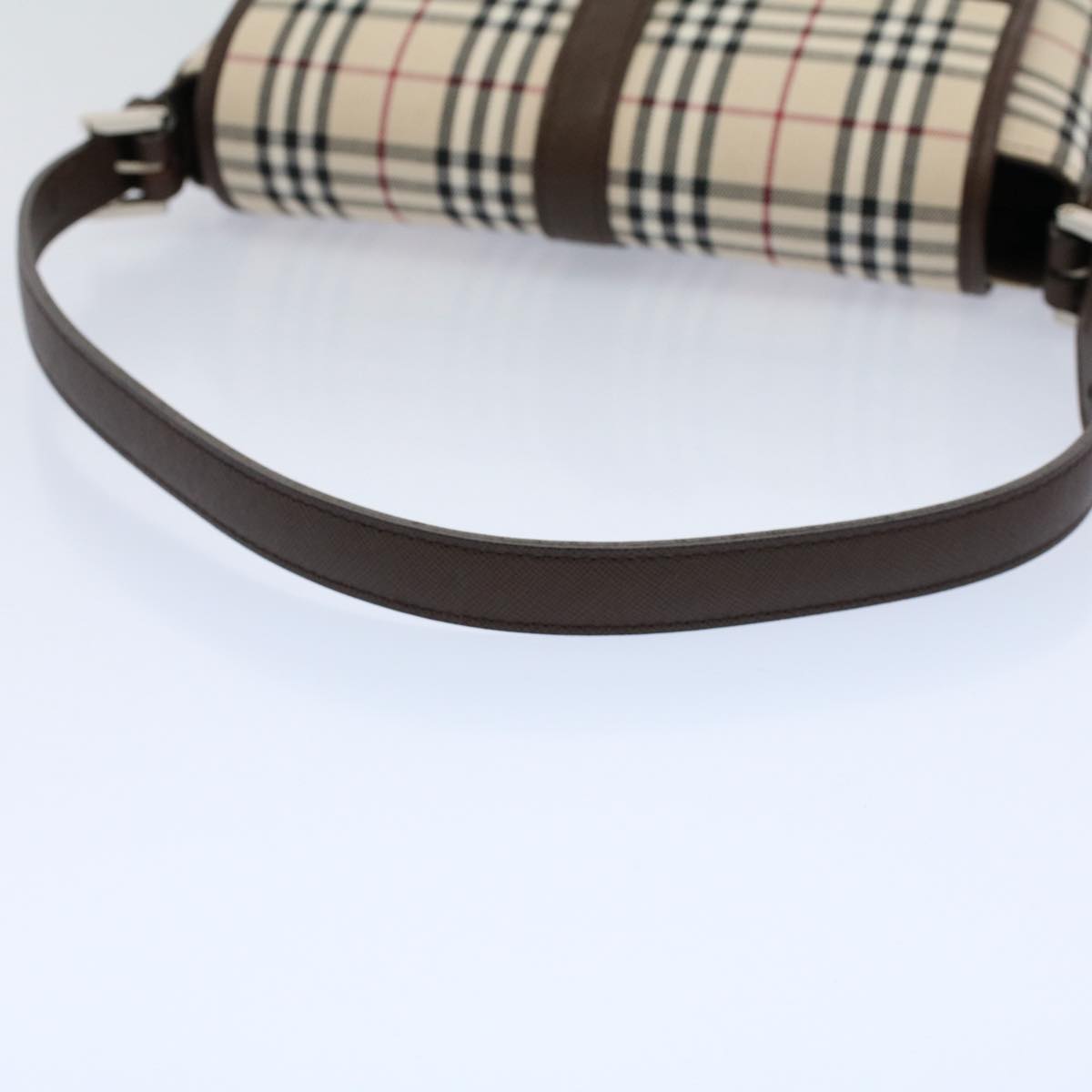 Burberry Nova Check Shoulder Bag Nylon Canvas Beige Auth am5185