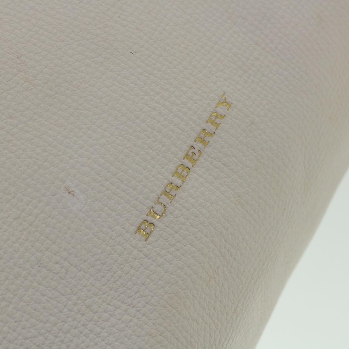 Burberry Nova Check Shoulder Bag Leather Beige Auth ar10452