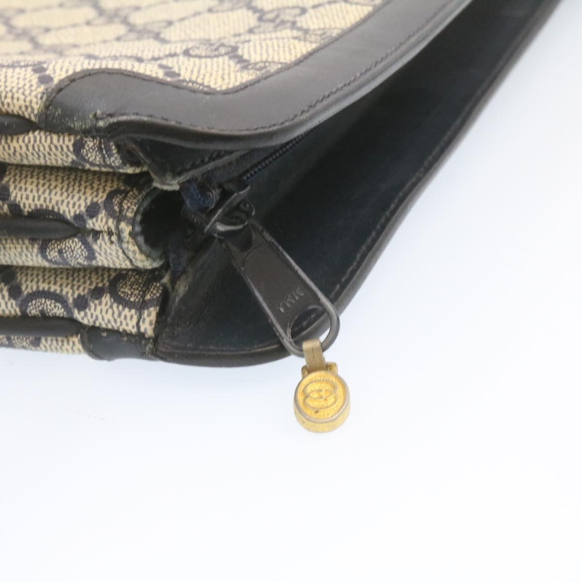 GUCCI Sherry Line GG Canvas Shoulder Bag PVC Leather Red Navy  ar4424