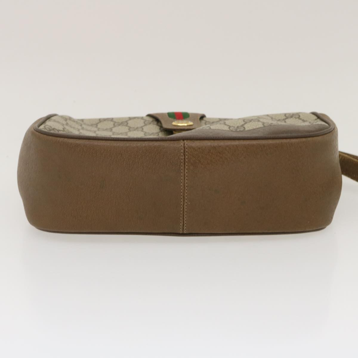 GUCCI Web Sherry Line GG Canvas Shoulder Bag Beige Red Green  ar6721