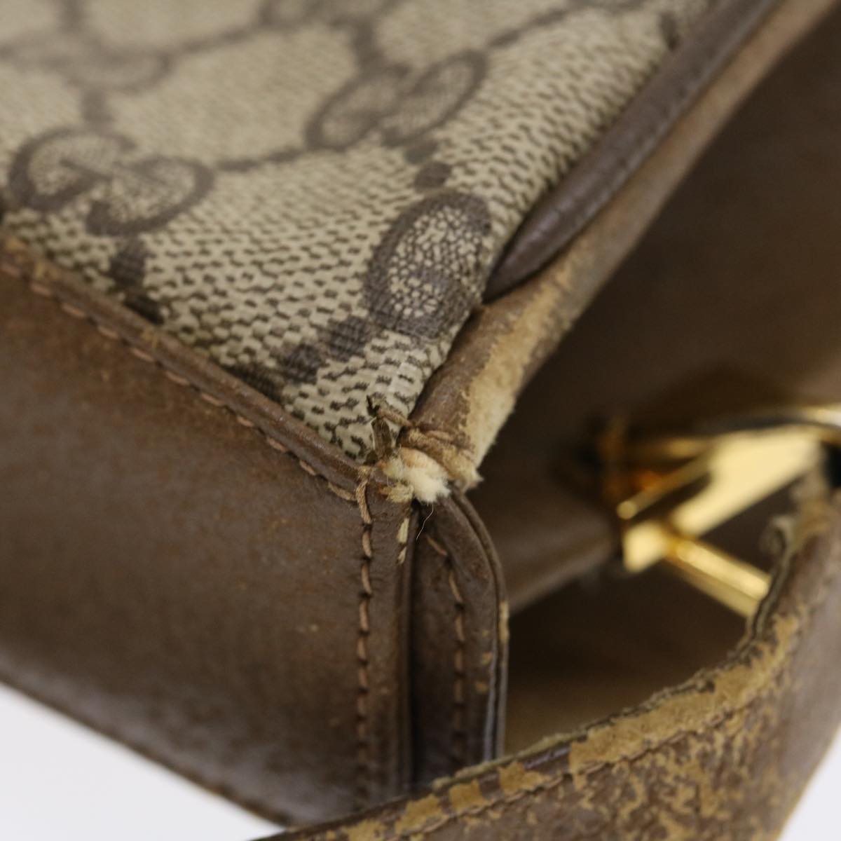 GUCCI Web Sherry Line GG Canvas Shoulder Bag Beige Red Green  ar6721