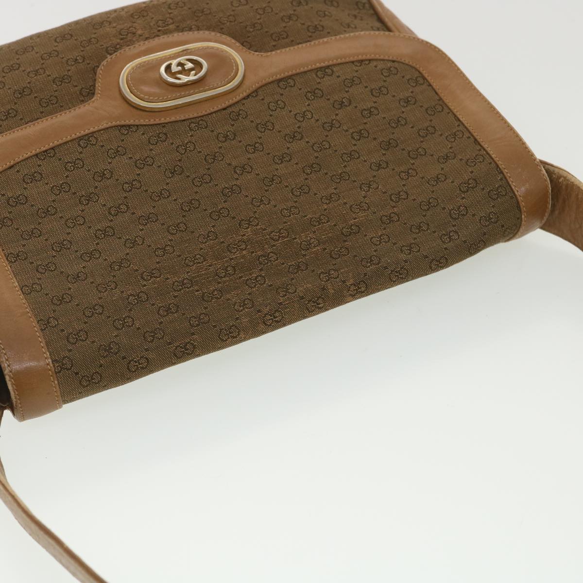 GUCCI Micro GG Canvas Shoulder Bag Beige Brown  ar9061