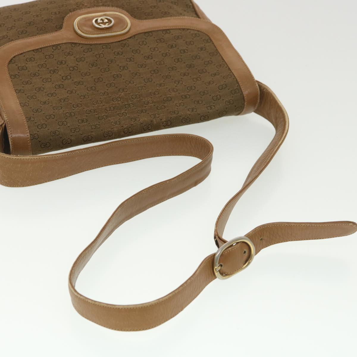 GUCCI Micro GG Canvas Shoulder Bag Beige Brown  ar9061